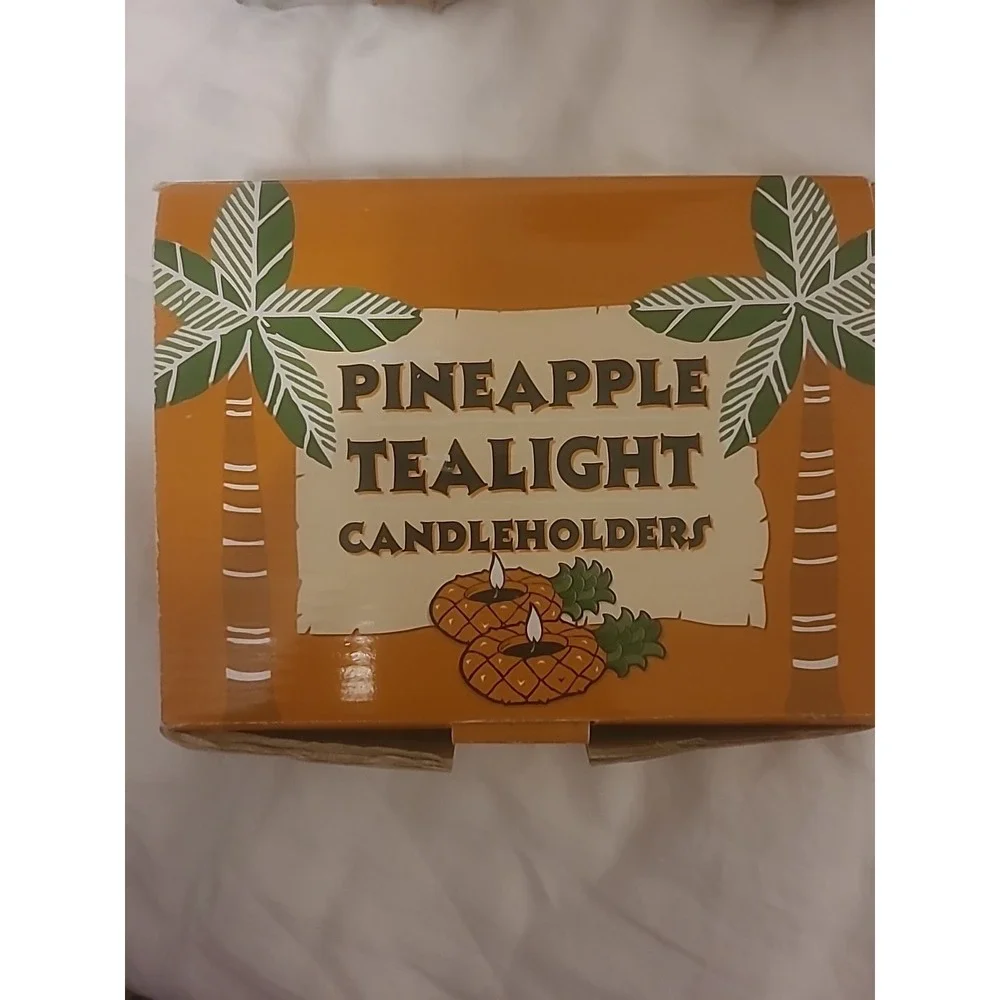 2 Resin Pineapple Tealight‎ Candle Holders